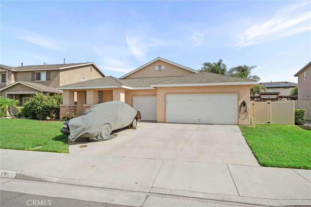 Welcome to this beautiful single-level home tucked away on a quiet cul-de-sac. Offering 4 bedrooms and 2 bathrooms, this spacious residence combines comfort, style, and functionality—an ideal place to call home.
Step inside to a bright and inviting living room with soaring ceilings that create a sense of openness and warmth. The open-concept kitchen and family area are perfect for everyday living and entertaining, anchored by a large central island that truly serves as the heart of the home. Designer tile accents in the kitchen, laundry room, and bathrooms add a touch of modern elegance.
The thoughtful layout provides excellent privacy, with the primary suite situated on one side of the home for peace and seclusion. The remaining three bedrooms are located on the opposite wing, offering flexibility for family, guests, or even a home office. Three of the four bedrooms include walk-in closets, ensuring plenty of storage.
Outside, enjoy a generous backyard designed for relaxation and gatherings. A covered patio with a sun screen provides the perfect retreat for sunny afternoons or outdoor dining.
Nestled in the hidden gem community of Valle Vista, this home is just minutes from scenic hills and lakes, parks, schools, and the Soboba Casino. Whether you’re looking for outdoor adventures or nearby conveniences, this location has it all.
Don’t miss your chance to make this stunning property your own—schedule a showing today and see all it has to offer!