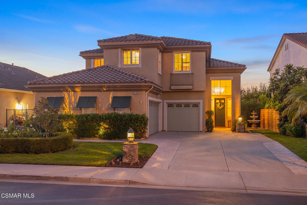 14275 Peach Hill Road offers the ultimate Moorpark lifestyle--set in the highly sought-after gated Serenata Community and boasting some of the most spectacular views you'll ever see. Imagine starting your day with a warm cup of coffee as the morning light spills over the mountains, and ending it with a glass of wine while watching sunsets so beautiful they feel straight out of a painting. The low-maintenance landscaping and built-in gas firepit are ideal for enjoying every moment outdoors.Inside, you'll find hardwood flooring throughout and a bright, welcoming layout. The vaulted-ceiling living room creates an open, airy feel, while the separate dining room is perfect for family gatherings and holiday celebrations. The kitchen features an island with counter seating, plenty of prep space, and flows seamlessly into the spacious family room with its cozy fireplace.A downstairs bedroom and full bath provide an ideal setup for guests or multigenerational living, and the laundry room with sink adds extra convenience. The third garage bay has been transformed into a soundproof studio, perfect for music, podcasts, or creative projects.Upstairs, a loft and an additional nook offer flexible space for a home office, study area, or reading corner. The primary suite is a true retreat, with jaw-dropping mountain and sunset views, a serene atmosphere, dual sinks, and a large walk-in closet. This home is the total package--and it won't last long. Come see for yourself!