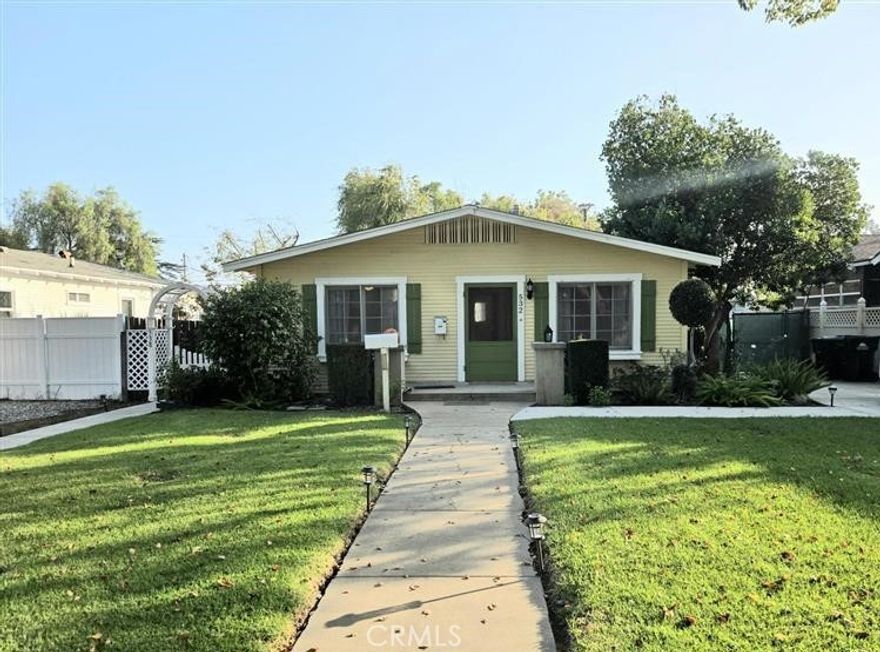 FRONT HOUSE in a triplex property but not connected to other units * Super charming Craftsman Bungalow in the heart of Historic Downtown Ontario * 2-bedroom, 1-bathroom home with wood laminate flooring in living space and bedrooms. Livingroom and dining area combo with built in China. Two-toned paint throughout. Kitchen with white cabinets, granite countertops, NEW gas range, dishwasher and refrigerator. (Refrigerator included without warranty). Spacious bathroom with pedestal sink. Laundry area with Washer and Dryer included without warranty. Private yard with raised planters. Lots of driveway parking and a 1 Car Detached Garage for storage. * Included in rent: Gardener. * Laundry: Washer and Dryer Included Without Warranty * Pet Policy: No Pets * Rent: $ 2,600 / Security Deposit: $ 2,600 / $45 per Adult Processing Fee – Cashier’s Check or Money Order only for Application Fee, Security Deposit and Processing Fee. NO smoking/vaping. One application per person living in property 18 and over. We require all original applications be delivered to our offices by prospective tenant. All tenants must carry renters insurance for the totality of their lease. Please be sure to read our entire application. Square footage and lot sizes are estimated. Minimum one year lease.
