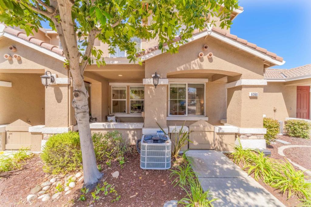 Beautifully modern and move-in ready, this updated 3-bedroom, 2.5-bath home is filled with natural light. It features a new HVAC system and AC. Upgrades include California shutters, fresh interior paint, and new vinyl plank flooring on the main level. The kitchen is equipped with painted cabinets, Quartz countertops, and updated recessed lighting. A half bath is conveniently located near the entry from the attached 2-car garage. Upstairs, the spacious primary suite offers a walk-in closet and an en-suite bath with double sinks and a shower-over-tub. The secondary bath also includes a shower-over-tub and solid surface countertops. An upstairs laundry area with washer, dryer, and extra hallway storage adds everyday convenience.