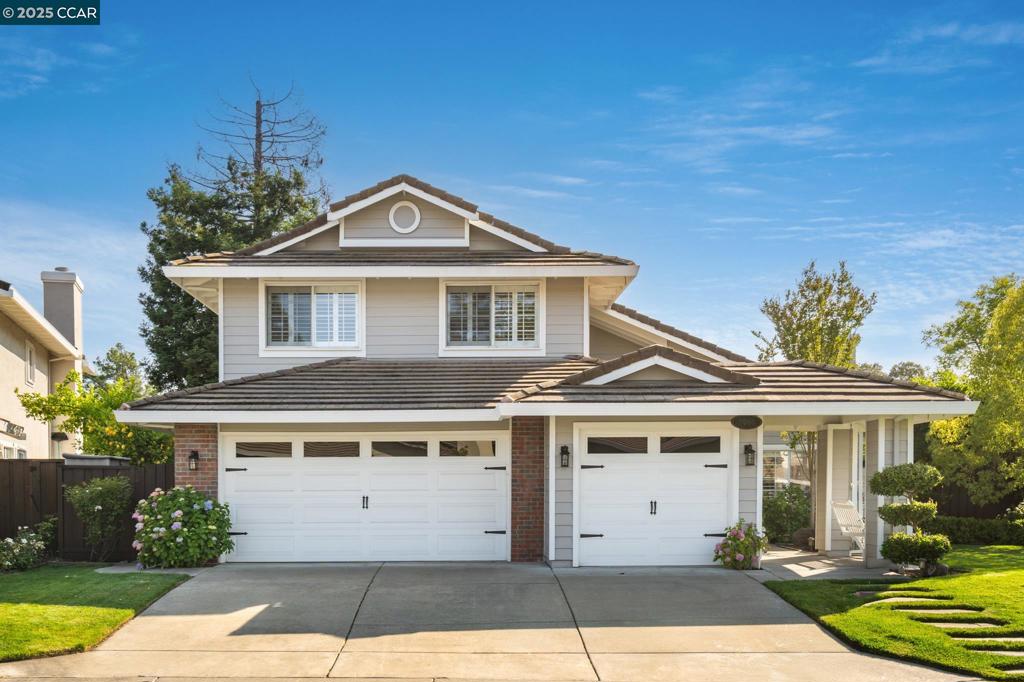 Welcome to this beautifully maintained and thoughtfully upgraded home located in the sought-after Canyon Crest neighborhood of San Ramon. The stunning curb appeal with lush and manicured landscaping set the tone for what awaits inside. Step into a spacious, light filled floorplan offering high ceilings, hardwood floors, large windows and stylish light fixtures. Multiple living spaces are ideal for both relaxing and entertaining and extends outdoors to a resort-style backyard. The expansive outdoor living space includes a pergola-covered patio, blooming flower bushes, lush lawn, and a built-in firepit situated by the sparkling pool and spa—perfect for summer evenings and weekend gatherings. Additionally, this floorplan features a highly desired bedroom on the lower level with a remodeled full bath. Upstairs, the primary suite awaits—vaulted ceilings, a private balcony that overlooks the backyard, skylights, an oversized walk-in closet and spa-like bath create the perfectly serene retreat. The upper level is complete with 2 generously sized bedrooms and a shared hallway bath. Walking distance to Golden View Elementary and a short distance to other award-winning San Ramon Valley schools, Bridges Golf Course and shopping/dining at the City Center.