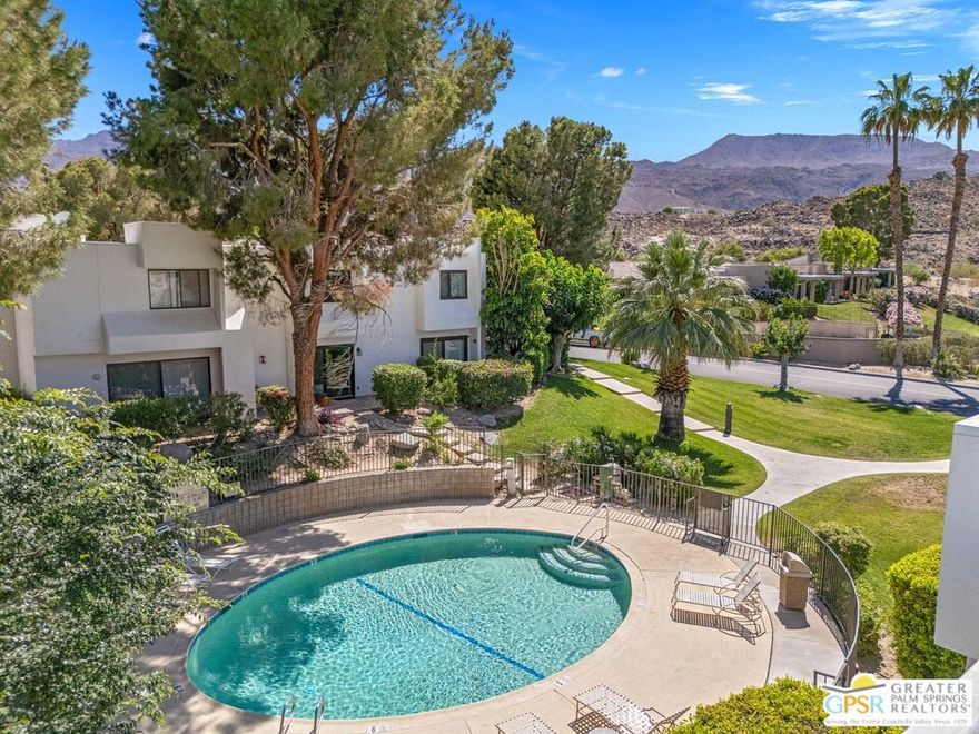 Welcome to Your South Palm Desert Retreat! This light-filled two-story townhome is now available as an unfurnished long-term lease, offering the perfect blend of modern style and effortless indoor outdoor living. Perched just above the pool, it strikes the ideal balance of privacy and connection with a private path leading directly to the water's edge. The open concept main level showcases a beautifully updated kitchen with an oversized island and designer finishes, flowing seamlessly into the living and dining areas, ideal for both relaxing evenings and entertaining. A gated front courtyard with a charming pass-through to the kitchen brings both character and functionality to the space. A convenient powder bath and a large under-stair storage closet complete the first floor. Upstairs, the primary suite feels like a private retreat, complete with a modern bath and thoughtful design touches. At the opposite end, the guest bedroom and updated full bath provide wonderful separation, perfect for visitors, a roommate, or a home office. The second-floor laundry area adds convenience to everyday living. Additional highlights include two assigned covered carports, a rare perk in the sought-after Mountainback community. Residents also enjoy tennis, pickleball, multiple pools, and a spa. With El Paseo's premier shopping and dining just minutes away, plus scenic hiking trails nearby, this home places you right in the heart of South Palm Desert living. Offered as a long-term lease, unfurnished, welcome home to comfort, style, and convenience.