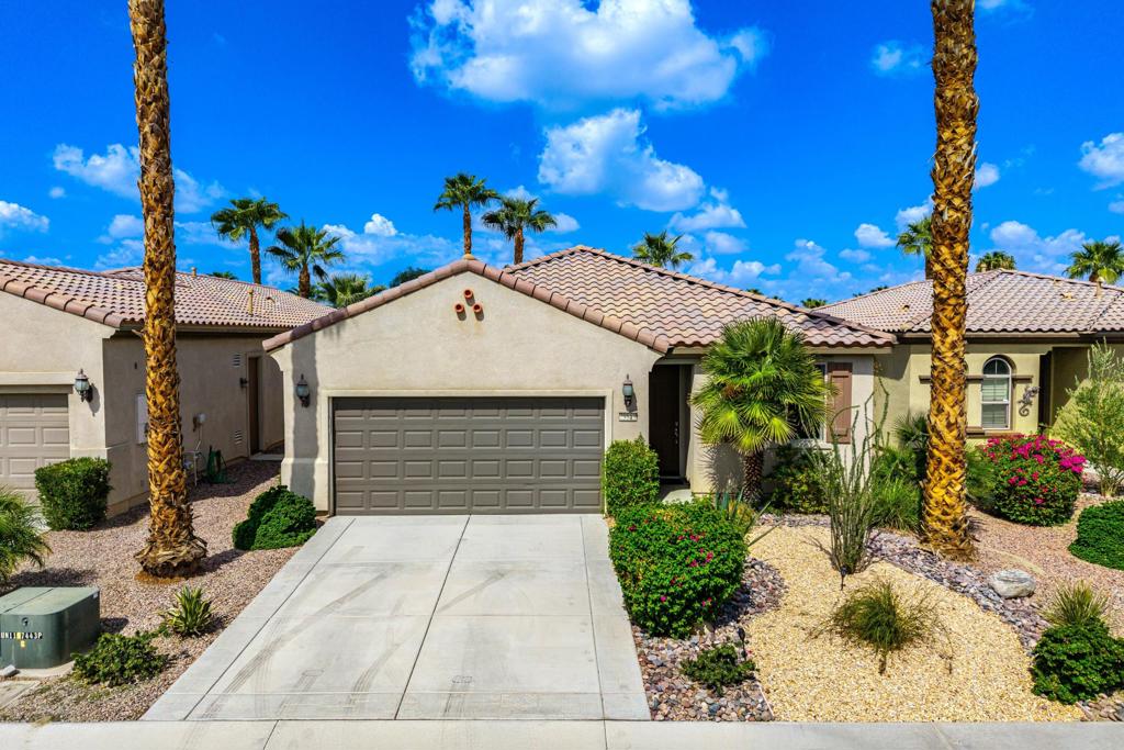 Immaculately maintained with contemporary finishes this Cordoba model is one of the most desirable floor plans in Sun City offering open concept living, privacy between guest bedrooms and flexibility of space. This home sits on a quiet cul de sac with an extended backyard that has been meticulously landscaped. The open kitchen has a generous sized island, making cooking and entertaining a breeze. The main bedroom has an en-suite bathroom with dual vanities, and a walk-in shower. The walk-in closet offers custom built-in organization. Custom cabinetry has been added to the laundry room for additional storage. Enjoy your morning coffee and watch the hummingbirds visit the beautifully landscaped backyard. The patio slab has been extended beyond the covered portion to enhance the indoor/outdoor lifestyle the desert is known for. The two car garage features new custom built-in storage cabinets and a recently installed mini-split to keep the garage cool. Located near shopping, dining and top medical centers. Sun City is an 55+ active adult community offering two golf courses, two clubhouses, restaurant, numerous clubs, two pools, state of the art fitness centers and many social activities. This home has been meticulously maintained and shows very well. Low HOA of $369 and includes internet. Furniture available outside of escrow. OPEN HOUSE: Saturday, Sept 20th 11AM to 1PM, join us for a morning coffee bar, pastries and preview of the property.