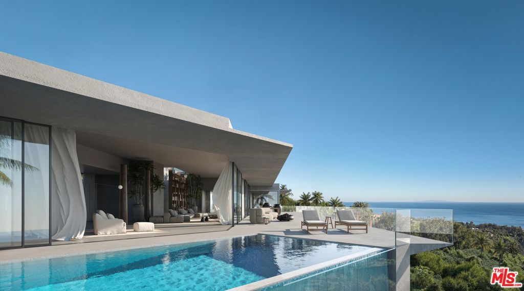 COMING SOON. Introducing La Maison Azur: An architectural tour de force where coastal elegance meets visionary design. Located above Paradise Cove on two private acres, La Maison Azur is a fully approved, shovel-ready architectural project offering 8,625 sq ft of California modern living. Designed by architect Vitus Matare with interiors by Toni Espuch, this three-level residence is thoughtfully integrated into the landscape, capturing unobstructed 270-degree ocean views from Point Dume to Santa Monica and beyond. The floor plan includes 5 ensuite bedrooms, a maid/guest room, chef's kitchen, library, gym, family theater, indoor/outdoor recreation area, and expansive gallery-like living spaces. Floor-to-ceiling glass walls open to wraparound terraces, two pools (suspended infinity and private lap), and multiple outdoor dining and lounge areas. Accessed via a long, gated driveway and surrounded by native landscaping, the site offers privacy, scale, and seamless indoor-outdoor flow all just minutes from central Malibu. La Maison Azur is not just a home; it's a modern legacy in the making.