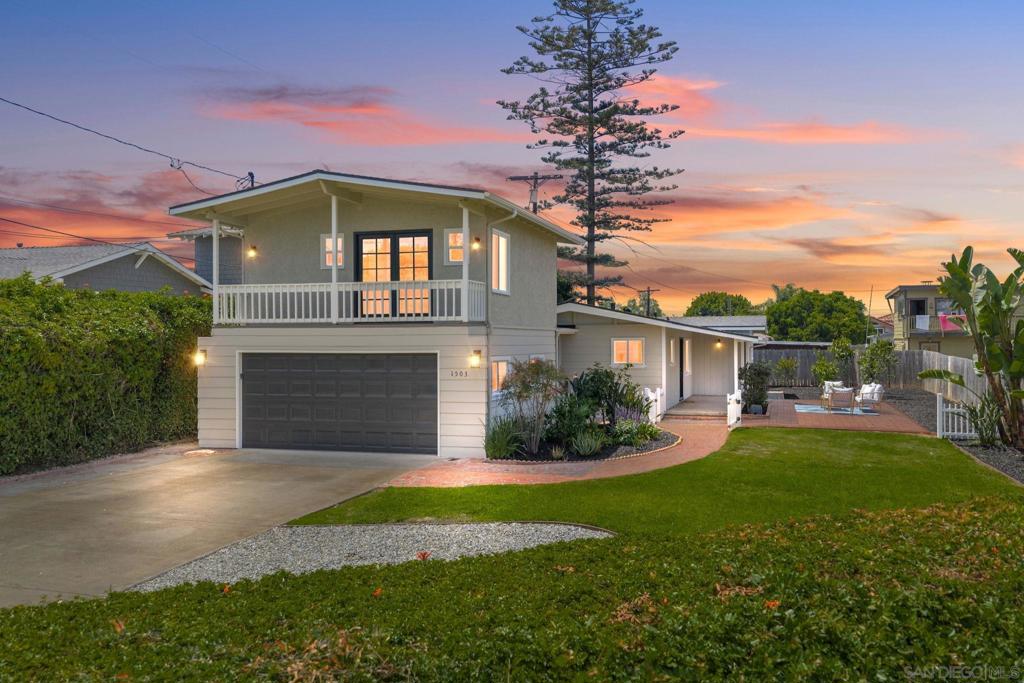 Set back from the street on a spacious almost 10,000 sq ft lot, this beautifully updated 3-bedroom, 3-bathroom home offers 1,878 sq ft of living space in the highly desirable Fire Mountain neighborhood of Oceanside. Step into a home that blends midcentury charm with modern upgrades, including vaulted exposed beam ceilings, a cozy fireplace, and luxury vinyl plank flooring throughout. The recently remodeled kitchen features quartz countertops, all-new cabinets, and stainless steel appliances—perfect for cooking and entertaining. Additional updates include brand-new dual-pane windows and refreshed bathrooms with quartz counters and modern vanities. The upstairs primary suite includes a flexible loft area ideal for a home office, playroom, or private retreat. Outside, enjoy one of Fire Mountain’s best yard spaces—complete with fruit trees, lush grass, an outdoor shower, and a peaceful front porch perfect for your morning coffee while watching kids or dogs play. This home is conveniently located near top-rated schools, including Palmquist Elementary and Lincoln Middle School, and is just minutes to Joseph Carrasco Park, Fire Mountain's Park, and some of North County's best shopping and dining. You're also just an 8–10 minute e-bike ride to Carlsbad Village, downtown Oceanside, and the beach! If you're looking for a move-in ready home with space, style, and a location that offers walkability and beach-close living, this is the one. Come discover why Fire Mountain is one of Oceanside’s hidden gems!