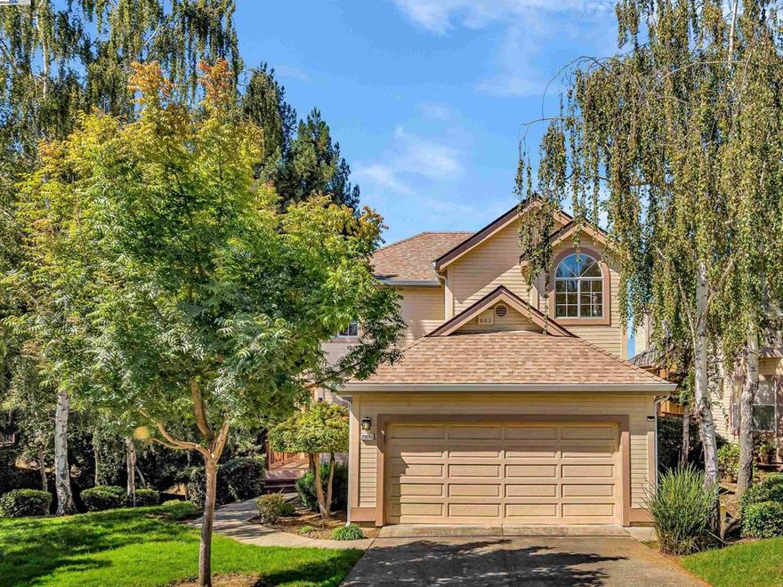 Prepare to fall in love with this gorgeous home that is nestled in the perfect location on a peaceful, tree-lined street. With open space on one side and no neighbors behind you, this elegant home offers privacy and tranquility that is hard to find. Imagine coming home to dramatic vaulted ceilings and grand windows that fill your space with exquisite light and openness. With undeveloped land directly behind you, the views from your living room, dining room, and deck are spectacular, offering a private show of the graceful deer and birds that roam the open space. Each morning you will wake up to views of the bay and San Francisco skyline from your primary bedroom suite. This special home is tastefully renovated from top to bottom, with granite countertops in the kitchen and primary bathroom, laminate wood floors throughout, a stunning walk-in shower in the primary suite, brand new air conditioning system, new appliances, and fresh paint in every room. Now you'll have the ideal place to entertain friends and family, with a beautiful kitchen that opens up to the family room and a deck for outdoor dining. On top of it all, a new roof was installed in 2021. Glenbrook Lane has no through traffic, so you can say goodbye to street noises and treat your home as a refuge. Happiness awaits!
