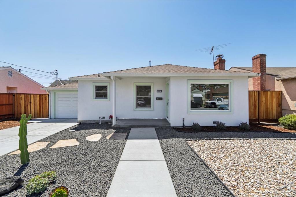 Welcome to 14973 Patton Ave, a beautifully renovated 2 bed, 1 bath home offering 998 SqFt of stylish living on a 5,304 SqFt lot in the heart of San Leandro. The home features a leveled structure with all new drywall and fresh interior paint, plus a fully updated kitchen and bathroom. Enjoy new flooring throughout, updated electrical and plumbing, new heating & A/C, and a newer roof. The open layout is bright and welcoming, filled with natural light. Outside, the new concrete driveway and rear patio complement the professionally landscaped front yard. The large side yard allows for RV parking, while the spacious backyard offers endless potential for expansion or an ADU. Includes 240V for EV charging and laundry. Ideally located near parks, schools, shopping, dining, BART, and major freeways. Perfect for first-time buyers or those looking to downsize. This move-in-ready home is not to be missed!