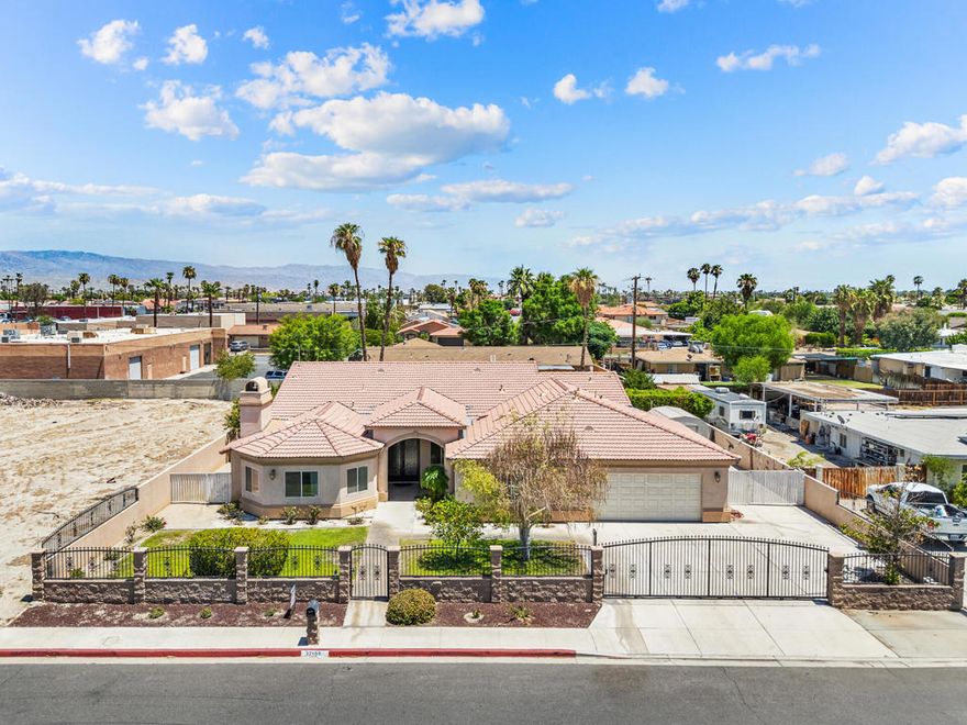 Spacious 4-Bedroom Pool Home with Dual Primary Suites & RV Parking - Minutes from Palm SpringsWelcome to this stunning 4-bedroom, 4-bathroom home offering approx. 3,400 sq ft of living space on an expansive lot just under 14,000 sq ft. Located in a desirable Cathedral City neighborhood, this property combines comfort, convenience, and desert charm--all within minutes of downtown Palm Springs and the airport.Inside, you'll find an expansive layout featuring two primary suites, perfect for multigenerational living, guests, or added privacy. Each suite includes generous closet space. The open-concept living and dining areas offer plenty of room to entertain, and the kitchen features ample storage and prep space.Step outside to your private oasis with a sparkling pool, spacious patio area for entertaining, and mature landscaping. Whether you're relaxing in the sun or hosting guests, this backyard is designed for true desert living.Additional highlights include a separate laundry room, a 2-car garage, and RV parking--ideal for outdoor enthusiasts or extra vehicles.No HOA. Close to shops, dining, golf, and everything the Coachella Valley has to offer.