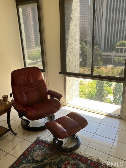 BUNKER HILLS TOWERS - 32 stories in the heart of L.A. Fabulous southerly 12th floor views. A corporate rental professionally decorated with antiques and art. Recent rehab w/granite and marble. Kitchen stainless, granite, and smashing "red" kitchen. Master - king size bed, and desk. BHT is an all service building w//24/7 doorman, includes all utilities,cable. Internet hookups, water, gas, and elec., fitness centers, and saunas. Also on site, tennis courts, heated lap pool, cleaners and small grocery. It is steps to theatre and courthouse. Dash bus connecting all of downtown across the street. (Kitchen includes all cooking utensils). All linens provided.