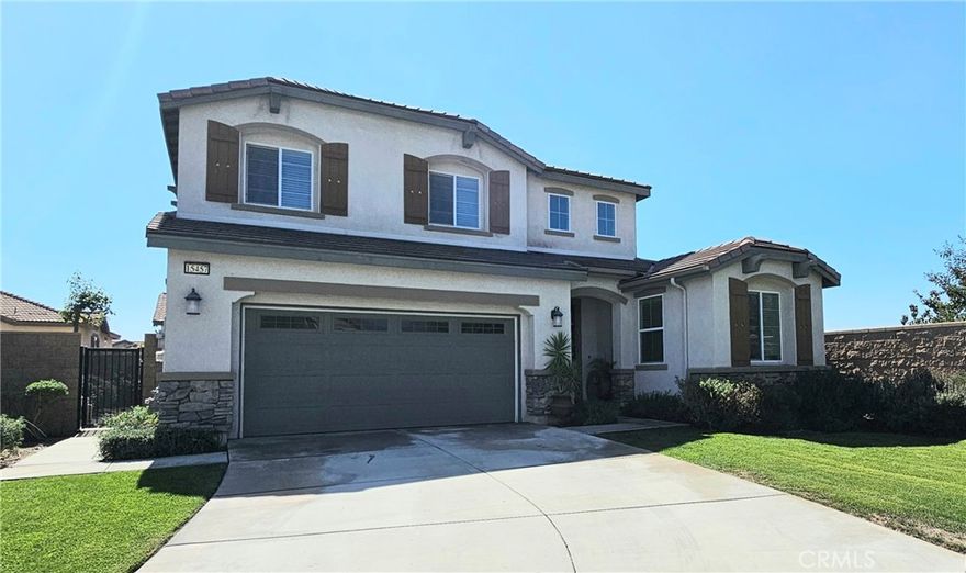Welcome to this lovely two-story home in the sought-after north Fontana community located at the end of cul-de-sac. Step inside to a beautiful open-concept  living space which flows from the entry tile flooring to the spacious kitchen with custom cabinetry, granite countertops, built-in stainless steel microwave, dishwasher, center island, dining area and walk-in pantry with ample space for storage. Great living room with a cozy fireplace perfect for entertaining. Features four bedrooms and 3 baths (with one bedroom and one full bath downstairs). Located on the second floor are the 3 bedrooms including the primary bedroom with in-suite bathroom, double sink vanity, walk-in shower, soaking tub and walk-in closet with plenty of space for all your attire. Also located on the second floor is the additional full bathroom. The second floor also has a loft/family room that can be an office, play room or TV area. Laundry room with cabinets & shelves conveniently located upstairs. Direct 2 car attached garage. Low maintenance backyard. Community amenities include clubhouse, pool, playground, BBQ area and community park. Property is within close proximity to shopping and entertainment at Victoria Gardens and Ontario Mills.