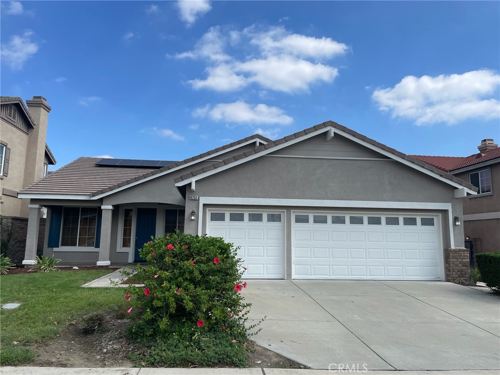 Beautiful SINGLE story home with 4 bedrooms, 2 full baths located in north Fontana with BRAND NEW paint, Newer vinyl flooring , ready for you to move in just in time to settle for Fall and Winter times. Great size kitchen open to the family room with a gas fireplace to make it warn and cozy during winter time . HIGH ceilings and multiple windows allows for lots of natural lighting in the house . Newer lighting fixtures make this house very nice and bright . Great size yard space to sit and enjoy a cup of coffee in the mornings . Very close to shopping and 15 and 210 freeway access . 3 car garage for your convenience of storage and lots of parking . This house has it all . Solar panels on the property to keep your electric bill low . Newer AC and furnace unit and water heater for energy efficiency .