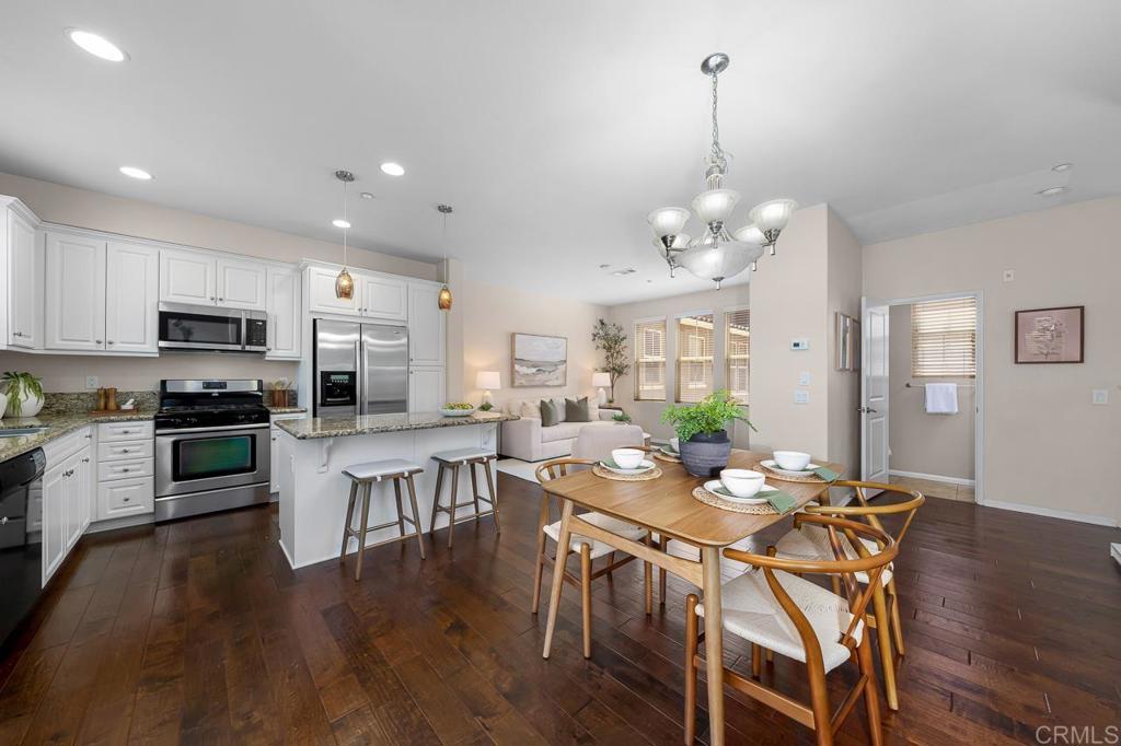 FHA & VA APPROVED. Welcome to 1823 Peach Ct, Unit 9 — a beautifully updated 2-bedroom, 2.5-bathroom townhome offering the perfect blend of style, comfort, and convenience in one of Chula Vista’s most desirable communities. Step into a modern open-concept living space with new luxury vinyl plank flooring, fresh paint, and an upgraded kitchen boasting sleek granite countertops, custom cabinetry, and stainless steel appliances. Upstairs, each spacious bedroom offers ample closet space, including dual primary suites with en-suite bathrooms in each space. Enjoy the convenience of a full-size in-unit washer/dryer, central AC, an attached one-car garage, and an additional assigned parking space. The gated community features beautifully maintained grounds, a sparkling pool, and is walking distance to top-rated schools, parks, and trails.