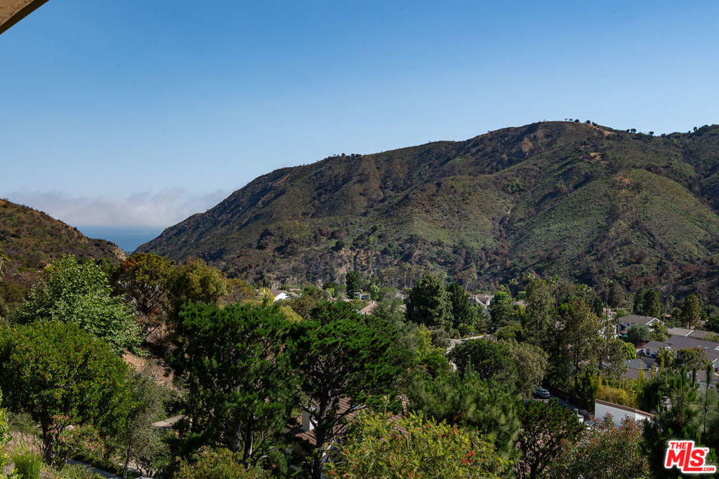 Views, Views, Views! Must see! 3 bed, 3.5 bath townhouse on the Rim, one of the most sought-after locations on Palisades Dr for its panoramic Santa Monica Mountain and peek-a-boo ocean views. Privately situated with virtually no street or driveway exposure. Tastefully updated with quality materials. Kitchen features built-in Bosch appliances, dual ovens, and a 36" Bertazzoni range. The updated galley kitchen opens to a spacious living area ideal for entertaining. Downstairs includes a serene primary suite with walk-in closet and spa-like en-suite, plus a generous second bedroom and full bath. Upstairs, a large third bedroom with fireplace, balcony, and en-suite easily serves as a second primary. Garage includes epoxy floors and home gym setup. Residents enjoy a well-maintained HOA with pool, spa, gym, sauna, and tennis courts. Optional access to gated, dog-friendly Highlands Park for $90/mo.