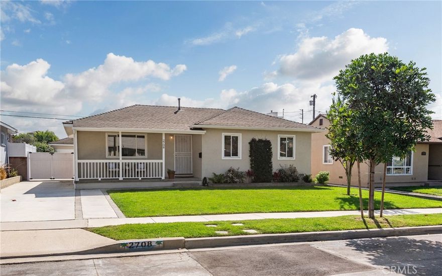 Welcome to this charming single family home on a tree-lined street in a great Redondo Beach neighborhood.  This property offers an ideal blend of comfort and convenience.  As you pull up, notice the curb appeal of this well-kept home.  Step inside to discover an inviting floorplan where natural light floods the living spaces.  Hardwood floors extend throughout the home. The kitchen boasts stylish white cabinetry, quartz counters and glass tile backsplash.  Step outside to the private, grassy back yard that is perfect for outdoor relaxation and play.  Step back inside and view three spacious bedrooms, and a remodeled bath.  An enclosed patio offers an indoor play area, game room, work space or... well, you decide.  Upgrades include recent interior and exterior paint, concrete driveway, appealing landscaping and fully outfitted closets.  Trendy dining spots, coffee houses, shopping, dog park and freeway are all conveniently located.  Neighborhood schools are highly rated too!  Make plans to view this well-priced home, it's the one!