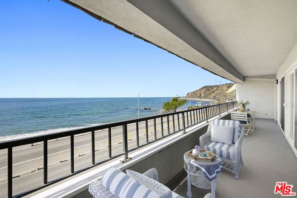 Top-Floor Malibu Oceanfront Dream with Panoramic Views. Welcome to your exclusive Malibu Coastline retreat with unobstructed 180-degree ocean views from the top-floor front unit of a well-maintained 20-unit building. This rare vacancy offers breathtaking vistas from the living room, dining room, and kitchen ideal for anyone seeking the ultimate coastal lifestyle. This 2-bedroom, 2-bath residence features warm wood flooring in the hallways, plush carpeting in the bedrooms and living room, and an in-unit washer and dryer for added convenience. The kitchen and dining area are beautifully appointed, perfect for preparing meals or entertaining while enjoying the serene Pacific backdrop. Gated, secured garage parking for 2 cars is included. Located in a quiet and coveted section of Malibu, nestled between Sunset and Topanga, you're just 5 minutes from Santa Monica, 15 minutes to Woodland Hills, and 20 minutes from Downtown LA. Walk to local favorites like Gladstones and Maestro's Ocean Club, or enjoy cultural outings to the Getty Villa, with your exclusive anytime pass included as a resident. Don't miss this rare opportunity to live the Malibu oceanfront lifestyle at its finest from the top floor, with unmatched views and comfort. SECOND MONTH $300 OFF.
