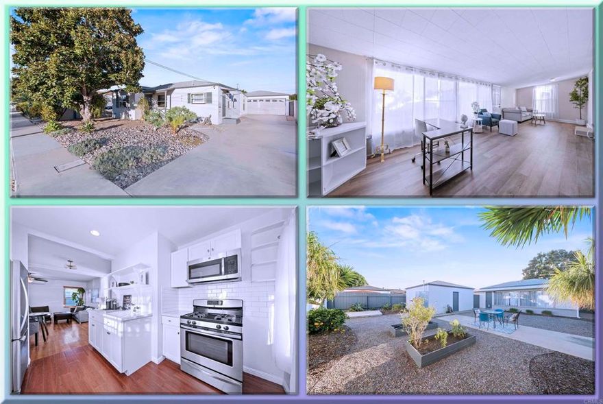 Charming one story home in North Chula Vista located on a quiet cul-de-sac near booming Downtown with convenient access to I-5, and I-805 making it quick access to Coronado, 32nd st naval base, Downtown and the Beaches. This 2-bedroom plus 1 extra large bonus room, 1-bath residence is perfect for a first-time buyer, a forever home, or an investment opportunity. The large bonus room can be used as home office, to run a home business, or multigenerational living.  The home features real wood flooring, an easy-flow floor plan, and custom cabinetry throughout. The remodeled kitchen showcases white shaker cabinets and stainless steel appliances, while the updated bathroom offers a tiled shower. Recent improvements include newer plumbing, updated lighting, and ceiling fans. The property has heating and A/C. Zoning and lot potential allow for future expansion and possible to build additional units. A detached garage with existing sewer and gas access offers excellent ADU potential for rental income or a private guest suite. The long driveway accommodates up to three cars and street parking in front of the home.  The large, usable lot is ideal for outdoor living and gardening, featuring mature citrus trees and raised garden beds ready for your favorite vegetables.  Enjoy a walkable lifestyle just minutes from the Farmers Market, dining, and entertainment in 3rd Ave, Downtown Chula Vista, with easy commuting access. The area is also close to hospitals, clinics (including Scripps and a new Sharp Clinic), parks, and libraries, and minutes from Gaylord resort. This is a rare opportunity offering flexibility, lifestyle, and long term value.