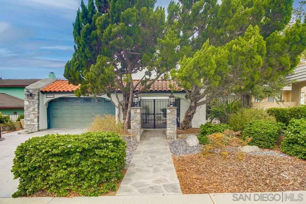 Unobstructed Views of Mission Bay from this 4 bedroom, 2.5 bath home on large fully fenced lot. Beautifully maintained home features vinyl plank and tile flooring throughout, upgraded kitchen with granite counters and stainless steel appliances, separate living room and family room, 2 gas fireplaces, separate laundry room, spacious master bedroom suite with two walk-in closets, lots of windows and views of the bay from every bedroom. This home is situated on a large 7300 sqft lot with courtyard entrance, mature landscaping, fruit trees, covered patios and large balcony, a great home for entertaining. Relax on your balcony at night and enjoy sunset views of the water and Sea World fireworks.