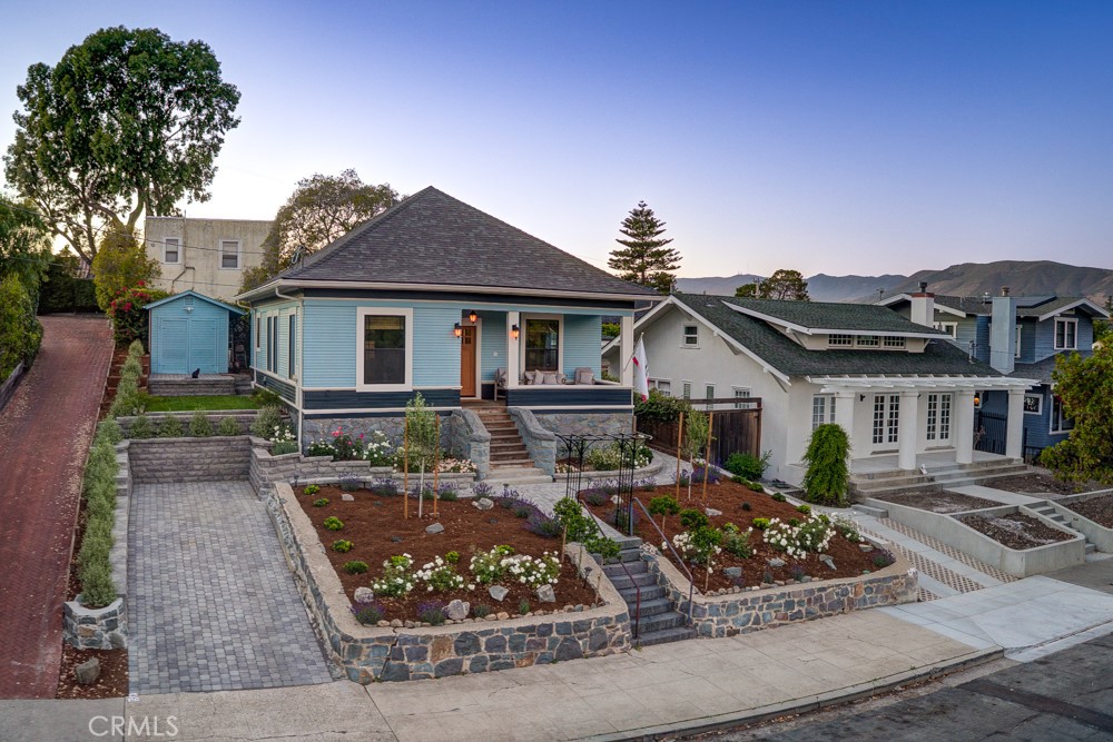 Welcome to 880 Buchon Street, a beautifully renovated 2 bedroom 2 bathroom historic home with modern upgrades and timeless charm in the heart of San Luis Obispo. Originally built around 1898-early 1900s, this home boasts a fascinating history, having been owned by notable local figures, including P.B. Cowdery and Coach Robert Punches. Its unique character is complemented by its place on the Historical Mention List, offering exciting opportunities for future property improvements. Meticulously updated, this home now features a brand-new foundation, driveway, and courtyard, providing a solid base for future enjoyment. Inside, you'll find new framing, drywall, and fresh paint throughout. The stunning engineered French oak hardwood floors are water-resistant and add warmth and elegance to every room. The roof has been replaced with a durable, energy-efficient composite 30-year roof, while the state-of-the-art Mitsubishi super-efficient heat pump A/C ensures year-round comfort. Modern electrical systems include new panels, with PG&E pulling a new line to the house, and the property is wired for an EV charger, with a Tesla station ready to go.
The home is equipped with energy-efficient dual-pane windows, new insulation, and soundproofing mineral wool, creating a peaceful and comfortable environment. Unique architectural features include built-in bookshelves, a hidden doorway, and elegant updates like a California Faucets solid brass rain shower in the master bath. The spacious crawl space offers potential for a wine cellar or additional storage.
The kitchen is a chef’s dream, featuring a 48” AGA induction range, Shaws of England sink with a solid brass faucet, Bosch dishwasher and refrigerator, and a stack washer/dryer for convenience. The outdoor space has been improved with new hardscape, landscaping, and irrigation, making it an ideal sanctuary for relaxation and entertaining. Additional updates include new 5/8” drywall throughout, composite roofing, built-in shelving, and a captivating historical narrative that adds character and depth to the property. Whether you choose to reapply for the Mills List to benefit from property tax reductions or move forward with plans for an ADU, this home offers incredible potential.
Don’t miss this rare opportunity to own a beautifully restored piece of San Luis Obispo history with all the modern comforts you desire.