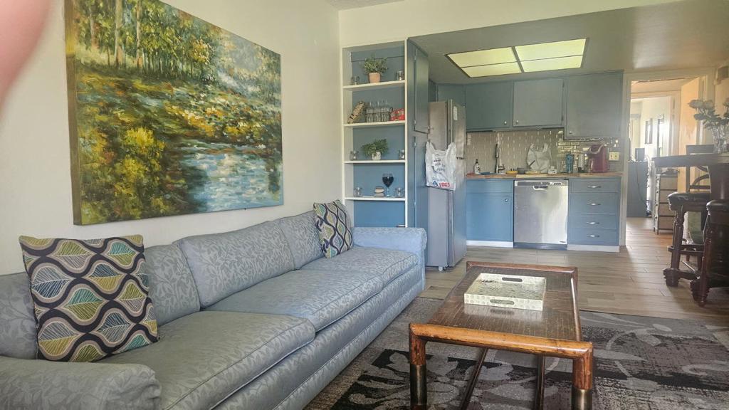 Resort style living with beautiful views front and back from this upstairs 1 bedroom 1 bath condo at Mission Lakes Country Club. Close to Downtown Palm Springs, Casinos, Joshua Tree and the Coachella festival grounds, there is always something going on in town. Membership, at $465/mo. offers many amenities, including free unlimited golf (for 2 on title) at the 18 Hole Ted Robinson Golf Course, swimming pools, jacuzzies, a club house with restaurant and cocktail lounge, fitness center, tennis and pickle ball courts. The condo has been refreshed with updated flooring, counter tops and appliances. HOA dues, at $357/mo. Includes water, internet, cable TV, trash, ground maintenance and laundry facilities. With a successful rental history through Airbnb and Furnished Finder, you can rent it when you're not in town or stay all year and make it home. Give me a call for your private showing.