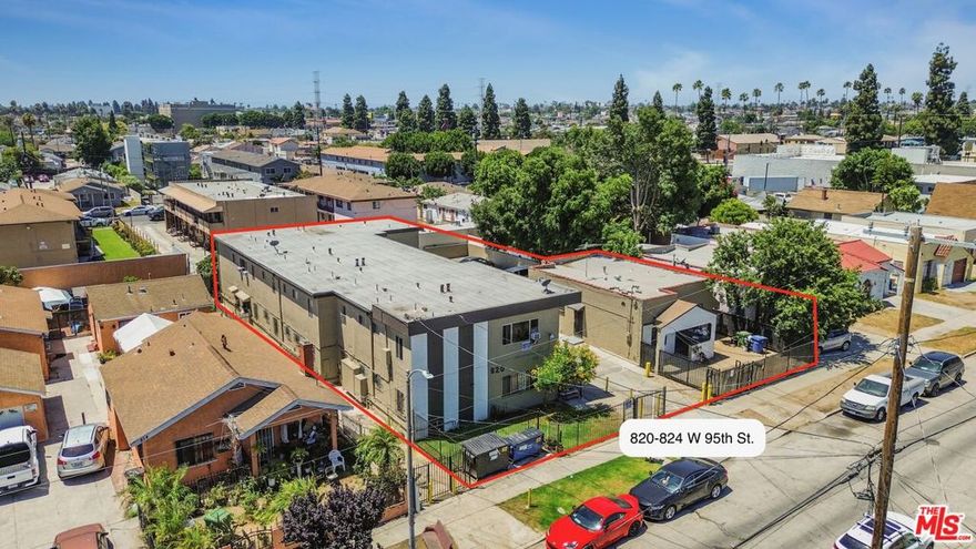 VALUE-ADD 14-UNIT DEAL | $178K/DOOR | SOUTH LA |Rare opportunity to acquire 820 and 824 W. 95th Street, a 14-unit property spanning two contiguous parcels. The offering includes a 2-story 13-unit apartment building (built 1965) and a detached single-family residence (built 1927), totaling approx. 7,547 SF of rentable space. Priced at $2,495,000 $178K per unit. 60% -70% in upside potential would the property at an approximate 9.2 GRM and/or a CAP Rate of 8.28%... Zoned LAR3 with long-term development potential. Located near the 110, SoFi Stadium, and USC. Perfect for value-add investors seeking scale in South LA.