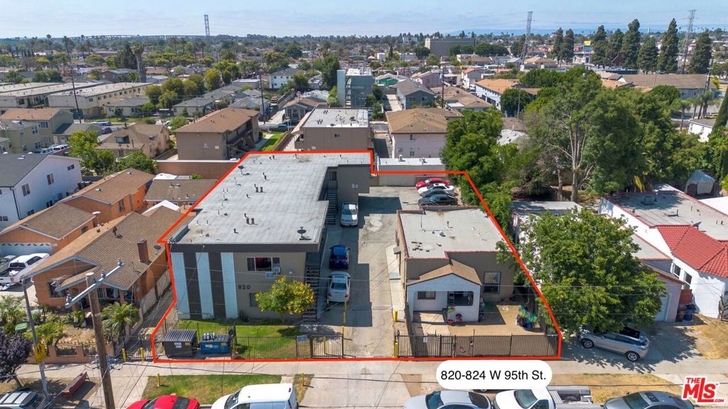 VALUE-ADD 14-UNIT DEAL | $178K/DOOR | SOUTH LA |Rare opportunity to acquire 820 and 824 W. 95th Street, a 14-unit property spanning two contiguous parcels. The offering includes a 2-story 13-unit apartment building (built 1965) and a detached single-family residence (built 1927), totaling approx. 7,547 SF of rentable space. Priced at $2,495,000 $178K per unit. 60% -70% in upside potential would the property at an approximate 9.2 GRM and/or a CAP Rate of 8.28%... Zoned LAR3 with long-term development potential. Located near the 110, SoFi Stadium, and USC. Perfect for value-add investors seeking scale in South LA.
