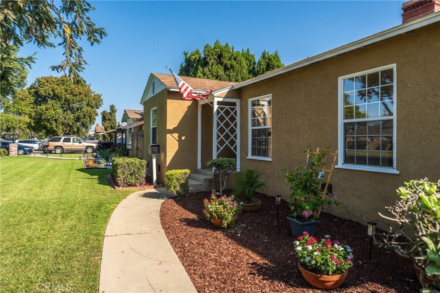 GORGEOUS Whittier Property featuring “GUEST HOUSE”. This home has 5 bedroom and 4 bathroom with 2456 square feet and two of everything. Private GUEST HOUSE was added in 1991. (With permits/see city for records 1016 sqft.) Front house is 3 bedroom and 2 full bath 1440 sqft. Back house is attached but with no direct access from front house. FULLY PRIVATE! “Extra Large” 3 car garage and additional parking for multiple cars. LARGE LOT: 12158 square feet. Sprawling front yard, gated back & side yards and a  gated drive way. Front house has newly refinished original hardwood floors, all interior has been freshly painted & all exterior facia boards are also freshly painted, new furnace, composite & vinyl flooring in kitchen/pantry/laundry & hall bathroom. Primary bedroom with full bathroom, two additional bedrooms share hallway full bathroom, living room w/fireplace, dinning room, kitchen, breakfast nook, walk in pantry and laundry area. The “GUEST HOUSE” quarters has 1016 square feet per the city permits with vaulted ceilings. Primary bedroom room with 3/4 bath and sliding patio doors that open to a serene covered patio and landscaped backyard. 2nd bedroom has direct access to hallway full bathroom, kitchen with garden window & breakfast bar, living room with fireplace, dinning area and laundry/utility closet. GREAT OPPORTUNITY!