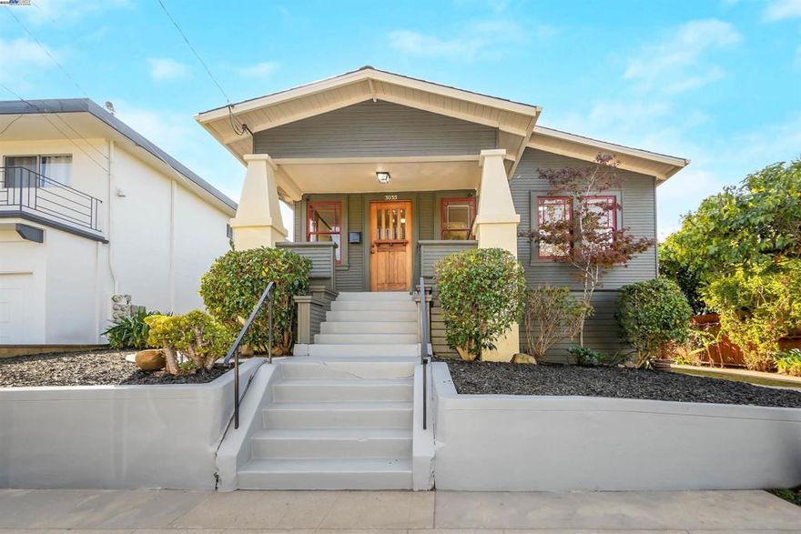 Welcome to your Oakland retreat—just blocks from the vibrant Laurel District! Nestled on a quiet, family-friendly street, this beautifully updated 2-bedroom, 1-bath bungalow seamlessly blends timeless charm with modern comfort. Step inside to a bright and inviting living room, where natural light pours through multiple windows, highlighting the elegant brick fireplace and refinished hardwood floors that flow throughout. The stylish eat-in kitchen features new cabinets and sleek countertops—perfect for both everyday cooking and entertaining. Two spacious, sun-filled bedrooms share a refreshed full bath—one offering tranquil views of the backyard, the other with a peek at the surrounding hills. Enjoy effortless indoor-outdoor living with a large backyard and detached garage—ideal for creating your dream outdoor oasis, expanding the home, or adding an ADU. Move in with confidence under a brand-new roof, offering lasting value and peace of mind. Just steps from the shops, dining, and culture of the Laurel District, this home offers the best of California living—charm, convenience, and endless potential. Come experience it for yourself!