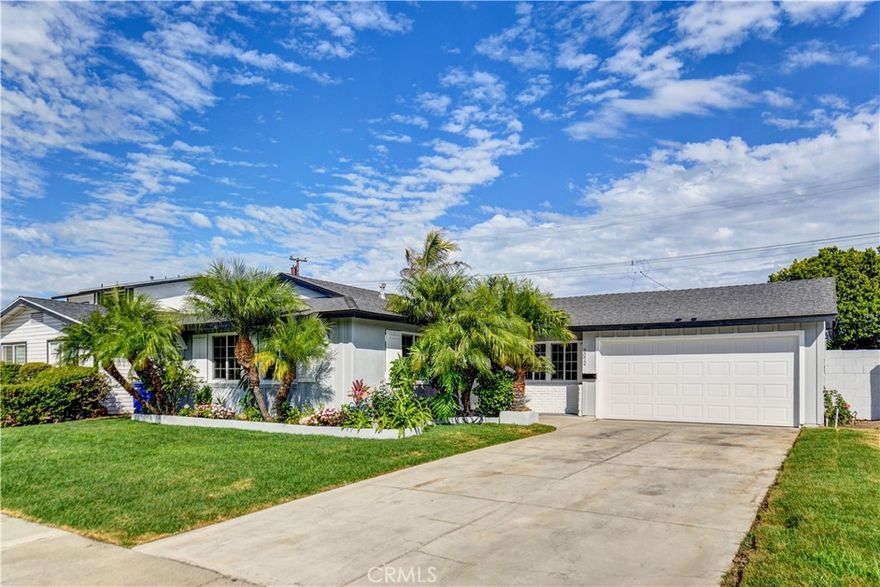 Welcome to this completely updated, move-in-ready home in a desirable, well-established neighborhood. NO HOA. LOWER Tax rate. The single-level floor plan features 4 bedrooms and 2 fully renovated bathrooms. Entertain guests in the spacious living and family rooms, which share a dual-sided fireplace for a warm and inviting ambiance. The stunning gourmet kitchen is a chef's delight, with new quartz countertops, upgraded cabinetry, and sleek stainless steel appliances. Enjoy the beautiful, updated landscaping in the Front and backyard, perfect for outdoor gatherings and relaxation. Beat the summer heat in the sparkling POOL. Recent major upgrades provide peace of mind and include a new HVAC unit, new laminate flooring throughout, a newer roof, fresh interior and exterior paint, and a new automatic garage door. This home is ideally located near entertainment centers, freeways, shopping, and restaurants, and is served by excellent schools. Take a virtual Tour.