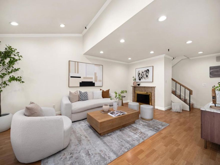 Beautiful Home in the Heart of Mountain View with Top Los Altos Schools!  Filled with natural light, this elegant home offers soaring ceilings and skylight. Warm living room with fireplace that flows to the dining area and private patio perfect for entertaining or relaxing. The kitchen features quality custom wood cabinetry and stainless-steel appliances. The spacious primary suite boasts large closets and a spa-inspired bathroom, complemented by two additional bedrooms ideal for guests or a home office.  Enjoy a 2-car garage and access to Old Mills pools, fountains, lush greenery, and clubhouse. Walking distance to Playgrounds, Target, Trader Joes, Whole Foods, Safeway, Rengstorff Park, Mountain View Community Center, Caltrain station. Close to top tech companies (Google, Microsoft, Intuit, ...).  Don't miss this rare Los Altos schools home!