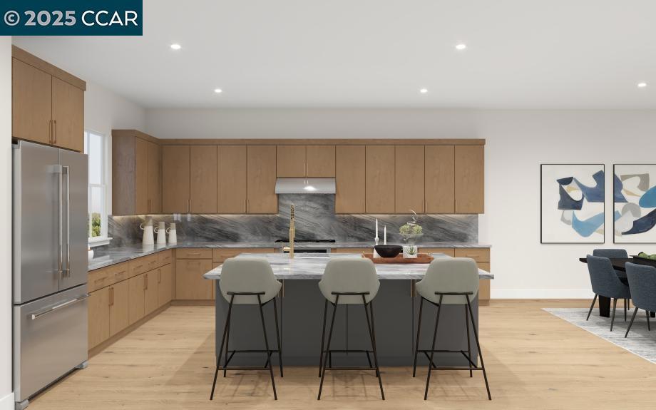 Discover luxury living in a sought-after location at Manzanita Park. The first floor offers a secluded secondary bedroom with a desirable private bath. Second floor opens with a stylish great room featuring access to a casual dining area and a lovely covered patio. Smartly designed kitchen is highlighted by a large island with wraparound seating, energy-efficient Whirlpool appliances, ample counter and cabinet space, and a pantry. Third floor lies the primary bedroom suite, complete with a walk-in closet and a serene primary bath with a dual-sink vanity, a tranquil shower with seat, linen storage, and a private water closet. Two charming secondary bedrooms share a full hall bath. Additional highlights include an everyday entry with drop zone, a second-floor powder room, and convenient bedroom-level laundry. Picturesque rolling hills of Morgan Hill. Manzanita Park Community amenities include pickleball courts, tot lot, private dog park, centralized resident congregation area and serene gardens. Located close to 101, Caltrain, employment and education hubs of Silicon Valley. Enjoy a vibrant nightlife and elevated dining experience in Downtown Morgan Hill. (Photos not of actual home, for marketing, features and upgrades are different) Estimated move-in ready Sept 2025
