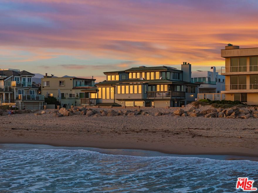 Welcome to 1448 Nathan Lane - arguably the most compelling oceanfront opportunity on the market today. Perfectly situated at the very edge of the Pacific in Ventura's highly sought-after Pierpont enclave, this home offers 86 feet of front-row access to the beach, unobstructed views of the Channel Islands, and a level of design and livability rarely seen on the coast.  Set on a quiet, private lane with direct beach access, this fully updated architectural home is move-in ready and masterfully crafted for both elevated entertaining and everyday luxury. Soaring ceilings and floor-to-ceiling windows flood the space with natural light and frame breathtaking ocean views from nearly every room. From the moment you walk in, the coastline becomes part of the home's experience.  The main level offers seamless flow between living, dining, and lounge areas - all oriented to maximize the stunning water views.  A built-in wet bar, breakfast nook, and open-concept layout make this home feel effortlessly luxurious.  The spa-like primary bath - complete with a soaking tub and glass-enclosed shower - is surrounded by wraparound windows so you can enjoy sunset views from your bath.  And with your own private sauna and ocean-view fire pit lounge, every day here is a vacation.  Step out onto one of several ocean-facing decks or head straight down to the sand - this property sits just steps from the waterline with no boardwalk or foot traffic between you and the beach.  Whether you're entertaining on warm summer nights or enjoying a peaceful morning, the indoor-outdoor lifestyle here is second to none.