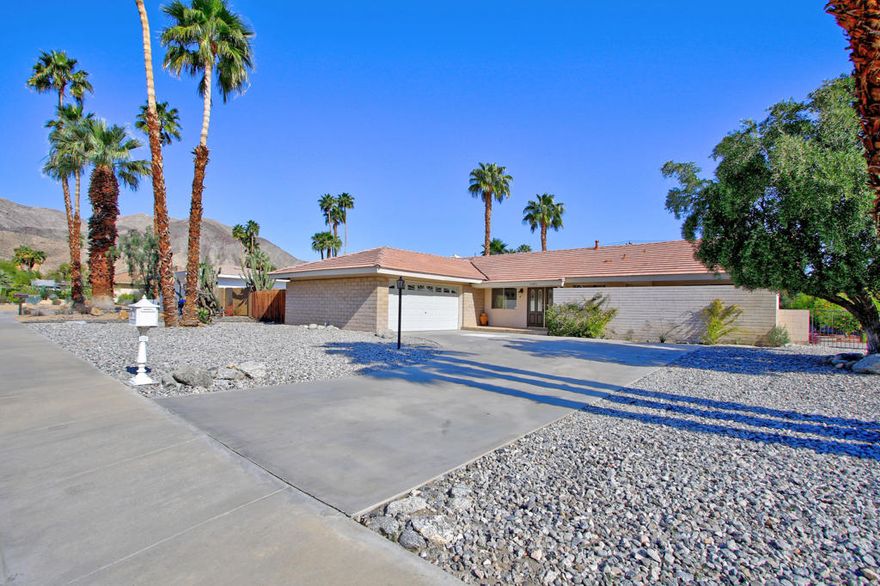 Great South Palm Desert neighborhood. Located on cul-de-sac street.  4 bedrooms 2 baths and attached double garage. Kitchen has adjacent dining area and comfy living room with fireplace. Fourth bedroom is off living area. Nicely designed pebble pool and easy care yard. This home was inherited by family that lives out-of-state. It has recently been a long-term rental and tenants vacated April 2020.
