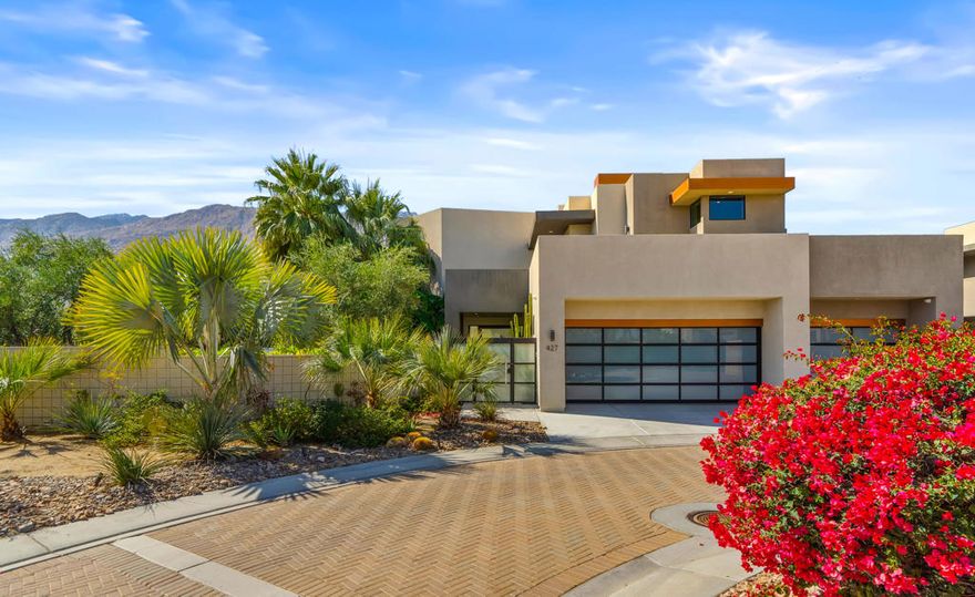 This one-of-a-kind masterpiece designed by architect Chris Mills is located in Palm Springs most exclusive area.  Be astounded by an array of bespoke amenities and exclusive finishes.  This captivating view residence spans 4,265 square feet, designed for a flawless flow between indoor and outdoor.  Embrace the open-concept layout, where natural light pours in illuminating the meticulously crafted interiors.  High ceilings and clean lines define the public areas, which lead to outdoor spaces and unmatched mountain views inviting relaxation and effortless living.  The gourmet kitchen is a masterpiece, equipped with top-of-the-line appliances and sleek finishes, a perfect setting for culinary adventures.  Relax in one of the three spacious bedrooms, each designed as a tranquil retreat complemented by luxurious ensuite bathrooms that epitomize contemporary comfort.  Enjoy hosting guests in their own inviting private casita.  Situated on a generous 15,681 square-foot lot, the outdoor area is a private oasis, ideal for soaking up the sun, morning swims or hosting al fresco gatherings set in the tranquility of the lushly landscaped grounds, accented by contemporary design elements. A Solar System is an added plus.  This residence offers a new level of living with total security, comfort and style.