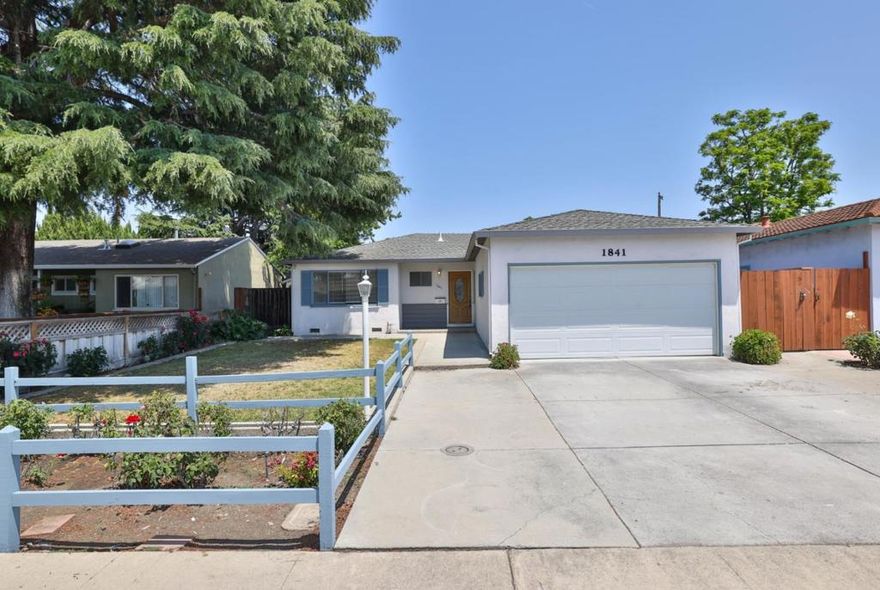 Welcome to your private oasis in the heart of Silicon Valley! This beautifully refreshed 3br/2ba home offers 1,677sf of modern living space on an expansive 8,517sf lot, attached 2car spacious garage, large shed, perfect for relaxing, entertaining, and enjoying the best of California living. Brand new luxury hardwood-like flooring Freshly painted interiors with new blinds throughout Bright and airy layout filled with natural light Oversized master suite with cozy fireplace and sliding door access to the backyard Spa-like en-suite bath with jetted sunken tub, separate shower, and dual vanities Two additional generously sized bedrooms for guests, family, or office use   Sparkling huge swimming pool ideal for warm summer days Lush backyard with mature fruit trees including orange, apple, pear, plum, apricot, walnut & grapes. Large deck and open yard space for lounging or entertaining  Professional pool and garden maintenance provided by owner  Quiet, peaceful neighborhood with privacy and space Convenient access to major tech employers like Nvidia, Apple, Google, Amazon, Microsoft/LinkedIn, and Kaiser Permanente Quick access to FWYs (I-101, I-280) shopping, dining, and top-rated schools This is more than just a rental it's a home that blends comfort, nature, and convenience.