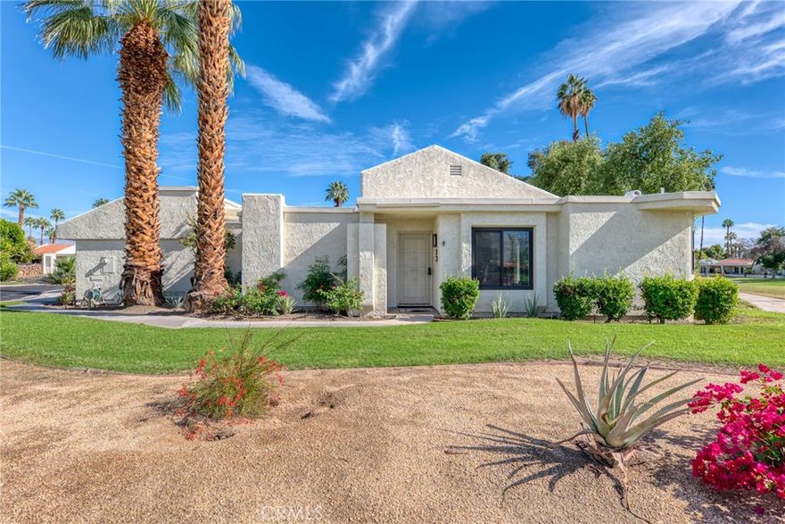 Beautifully Maintained Condo with Premium Location in Cathedral Canyon Country Club. 

Discover resort-style living in this impeccably maintained end-unit condo, perfectly situated on the 4th tee with unobstructed panoramic views. Widely considered one of the best locations in the entire community, this home sits at the end of a quiet cul-de-sac, just steps from the golf tunnel and directly across from a sparkling community pool.

Cathedral Canyon Country Club offers an array of amenities, including an 18-hole golf course, tennis courts, multiple pools and spas, and a welcoming clubhouse.

Inside, the unit was thoughtfully updated in 2018 with new windows and a new water heater—providing comfort, efficiency, and peace of mind. Even better, this condo is offered fully furnished, making it effortless to move right in and start enjoying the Palm Springs lifestyle from day one.

Whether you're seeking a primary residence, seasonal retreat, or investment opportunity, this exceptional condo is ready to welcome you home.