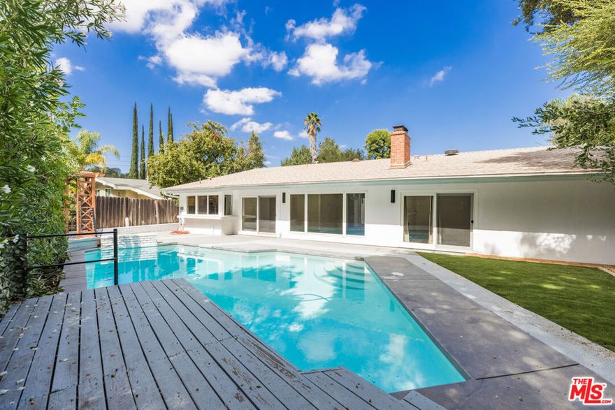 UPDATED and Gorgeous  4 bedroom, 3 bath pool property in the desirable "bird streets" of the Mulwood area of Calabasas. Recently renovated featuring granite counter tops, wood floors, updated fixtures and stainless steel appliances. Tranquil backyard with gazebo and decking. This home offers location, location, locationn! In the Las Virgenes School District, proximity to the iconic Calabasas Shopping Promenade and walking distance to Calabasas Lake. Lease includes pool maintenance and gardener.