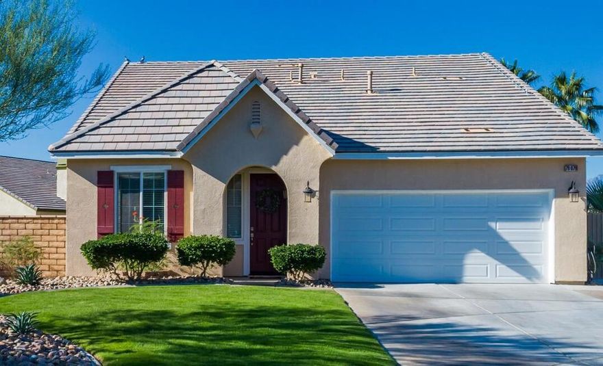 The most popular floor plan in Talavera is now available! This home is situated on a beautifully landscaped extra large cul-de sac lot. You'll enjoy relaxing or playing on  the grassy front and rear yards or just  meditating in your own desert garden area.  The large lot size easily accommodates two covered patios. The master bedroom and two guest rooms are downstairs and upstairs you'll find a large loft, bedroom #4 with it's own ensuite bathroom. Decorative blue and white tiles on the walls of the bathrooms and closets add charm to the home as does the white wainscoting in the bedrooms and hallsOne other great feature of this home is the PAID OFF SOLAR SYSTEM! Talavera has 6 parks and playgrounds and is close to schools, restaurants and businesses.