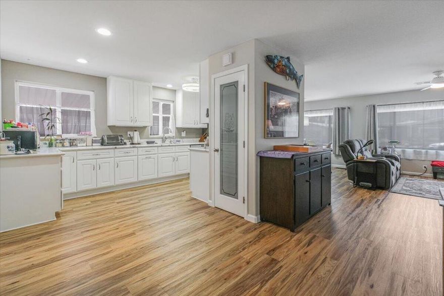 Solar is Paid and included in Sale!! All the upgrading has been done for you!  Enjoy Free Golf with ownership!This home is ready for you to move in and start enjoying desert living in Palm Desert Greens Country Club.  Enjoy the remodeled features which include reinforcement of home for drywall installation, 51% UV Dual Pane Windows, and paid for Solar to keep you comfortable all year long. The roof was installed in 2020 and the solar was added in 2023.  The Air Conditioner received a new motor in 2025.  Financing is made convenient with a permanent foundation.  The Open Floor Plan gives the spacious feeling upon entering! Beautiful Laminated flooring throughout accents the centerpiece Gourmet Kitchen.  Stainless Steel Appliances, Quartz Counter Tops, and plenty of storage in the beautiful cabinets are the centerpiece of the home. The dining area lets you enjoy the mountain view and has a large built-in hutch for more storage.  With two large front windows the light flows in while you enjoy the view.  Rest in the primary suite at the rear of the home with an upgraded bathroom.  The guest bedroom is across from the guest bathroom and a great location for company.  The large outside patio has golf cart parking & the lots of room for entertaining. Seller is motivated, Call for a tour