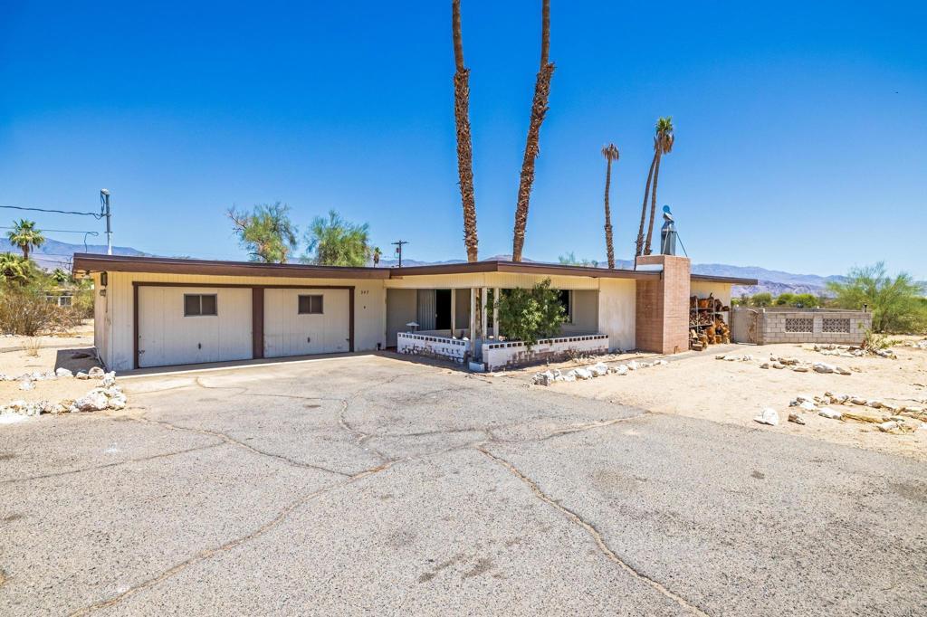 Tucked away on a quiet cul-de-sac, this two bedroom, two bath home includes a bonus room, sunroom, and an adjacent lot offering added space and privacy. Enjoy unobstructed views of Fonts Point, the desert, and surrounding mountains from this peaceful setting. While the home could use some TLC, it's a rare opportunity to customize a spacious property with incredible vistas in a serene location. Situated in northeast San Diego County, with the nearby Anza-Borrego Desert State Park, Borrego Springs is celebrated for its spring wildflower bloom, small town charm, and designation as California's first designated International Dark Sky Community.