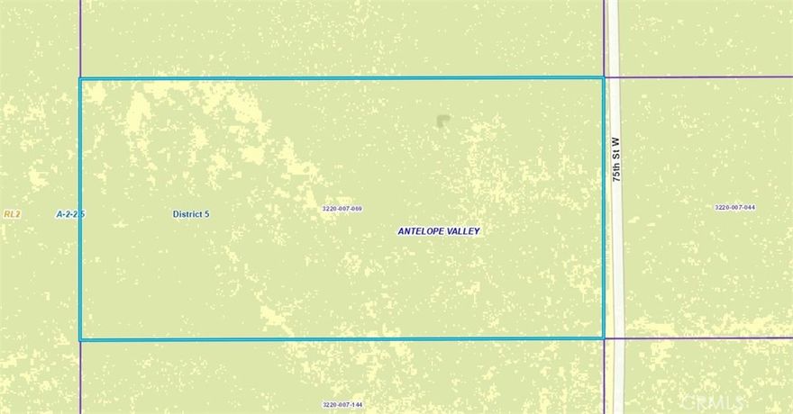 Explore the potential of this beautiful parcel located in West Lancaster. Surrounded by wide open desert views and mountain scenery, this land is ideal for future development, agricultural use, or as a long-term investment. Situated near main roads and growing residential areas, it offers both convenience and privacy. Buyer to verify zoning, land use, utilities, and other property details with the appropriate county offices.
