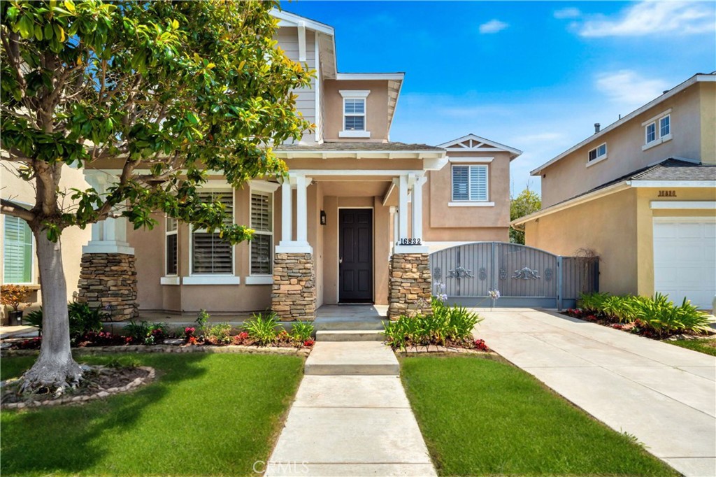 Fabulous Ashbury Estate in the exclusive ocean-close neighborhood of Summer Lane with a large private park and community pool. Over 1,600 square feet of living space featuring 3 bedrooms, a family gathering room with built-ins and fireplace, and 2.5 baths. Gorgeous upgrades throughout include upgraded hard surface flooring, newer carpet, plantation shutters, ceiling fans, custom light fixtures, HVAC system, and much more. Enjoy the open formal living room and formal dining room, along with an entertainer’s kitchen with quartz countertops, newer stainless steel appliances, and a breakfast nook. The grand primary suite offers a large walk-in closet and a beautifully upgraded bath with dual vanities. Spacious secondary bedrooms and a convenient upstairs laundry room add to the home’s appeal. The attached 2-car garage offers direct access and epoxy flooring. The wraparound backyard features professional hardscape and landscaping with automatic sprinklers for easy maintenance. Walk to the community pool and park, or take a short bike ride to the beach. The home is also within easy reach of freeways, dining, shopping, and entertainment.