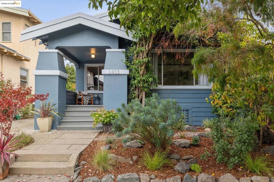 www.2433bonarstreet.com. Poet's Corner! Bonar's most beautiful block, this refreshed 100+ year-old Craftsman combines authentic character w/ modern practicality. The tree-lined street, dotted w/ little libraries & leafy canopies, frames the home, while a trellis of purple bougainvillea adds charm. Inside, vintage woodwork, built-ins flanking the fireplace, & original hardwood floors showcase its heritage. Layered ceilings, a plate rail, & a built-in hutch elevate the dining room. The kitchen blends vintage appeal w/ new tile, updated appliances, & a cheerful breakfast nook w/ built-in seating. Two bright bedrooms w/ deep closets share a bath featuring a clawfoot tub, subway tile, & vintage linen cubbies, balanced by stylish flooring & a bidet. Off the kitchen, the laundry room opens to a wide deck spanning the back of the house, ideal for al fresco dining. The landscaped yard includes raised beds, flowering trees, & bistro lights. A detached studio w/ skylight, wood floors, walk-in closet, & full bathroom is a perfect retreat, workspace, or potential ADU, while a rustic shed adds utility. Upgrades include a new roof, full rewiring, newer water heater & furnace. With a Walk Score of 89, this home is close to cafés, markets, parks, & more. OPEN SAT & SUN, OCT. 11 & 12, 2-4 PM.