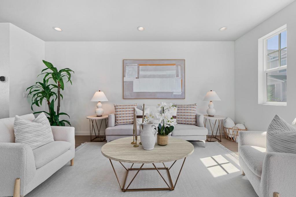 Stunning 7-year new END-UNIT townhome at a prime location in sought-after Radius community w/ NEW SCHOOL Jose Antonio Vargas Elementary. This 4b3.5b TH w/ 2 SUITES is perfect for family or young professionals. The open layout of the main level features the chef's kitchen w/ a huge kitchen island and high-end s/s appliances. Spacious dining & living area with plenty of natural sunlight and a private balcony. Master suite w/ double-sink vanity and walk-in closet. Dedicated 1b1b suite on the 1st floor for maximum flexibility. 2-zones for central AC/heating. 2-car garage and plenty of parking spots in the community. The newly constructed Pyramid park right outside provides various facilities incl. greenfield, kids playgrounds, basketball court, two dog parks, BBQ & picnic area, exercise equipment, etc. SUPER CONVENIENT LOCATION: Walk or bike to a variety of tech companies incl. Google buildings, Linkedin, Waymo, JD, Synopsis, Samsung, etc. Three minutes walk to VTA Whisman Station (1 stop to DT Mountain View, 4 stops to Google SVL & other tech companies). Minutes to downtown Mountain View, Caltrain, Shoreline Amphitheater. Easy access to HWY 237/101/85 and Central Expy, etc. Low HOAs ($341) and top rated schools. Don't miss this 7 year new gem in the heart of Silicon Valley!