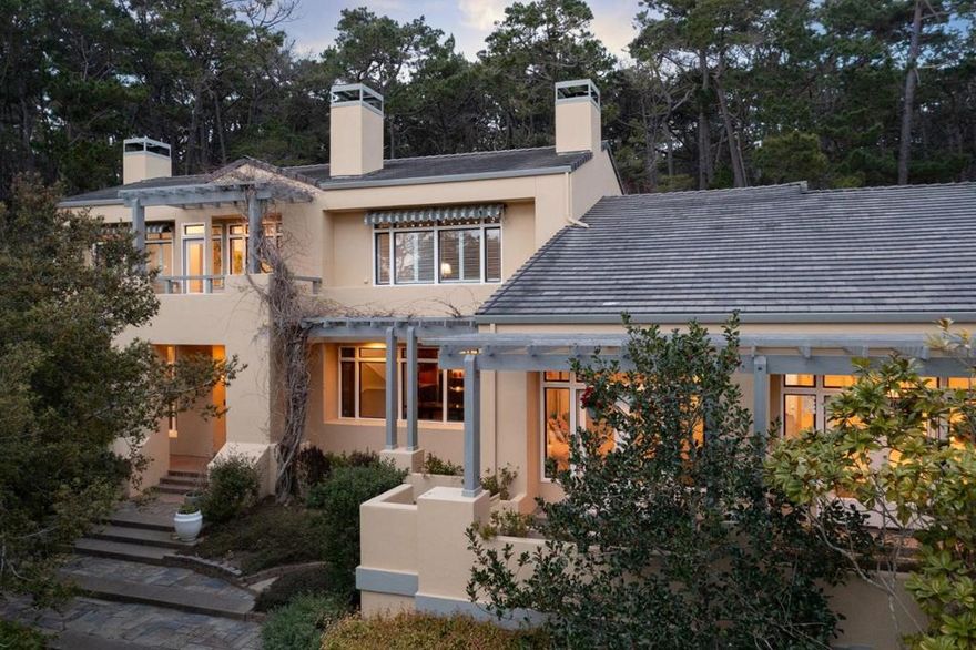 Nestled in the heart of Pebble Beach, 1579 Griffin Road is a spacious retreat spanning 5,503 SqFt, with 6 bedrooms and 4.5 elegantly appointed bathrooms. Set on a gated 1.13 acre lot, surrounded by the serene Del Monte Forest. It's the things you can't change about this property that make it special. Nestled next to open space at the end of a cul-de-sac, it offers easy access to hiking and outdoor adventures. Its west-facing orientation fills the home with natural light throughout the day. The property is serene, with a thoughtfully designed floor plan ensures seamless inside-out living, creating a rare and special place to call home. The chef's kitchen is a culinary dream with top-tier appliances, custom cabinetry, a French pizza oven, and a generous island and breakfast bar for entertaining. The kitchen flows effortlessly through French doors to the patio with a gorgeous outdoor fireplace. Other highlights include a lavish primary suite with a spa-inspired bath, dual vanities, and a walk-in closet, a 3-car garage, and lush gardens with fruit trees and meandering pathways. Just moments from iconic golf courses, world-class dining, and breathtaking ocean vistas, this Pebble Beach gem is an incredible opportunity to experience California's coastal elegance at its finest.