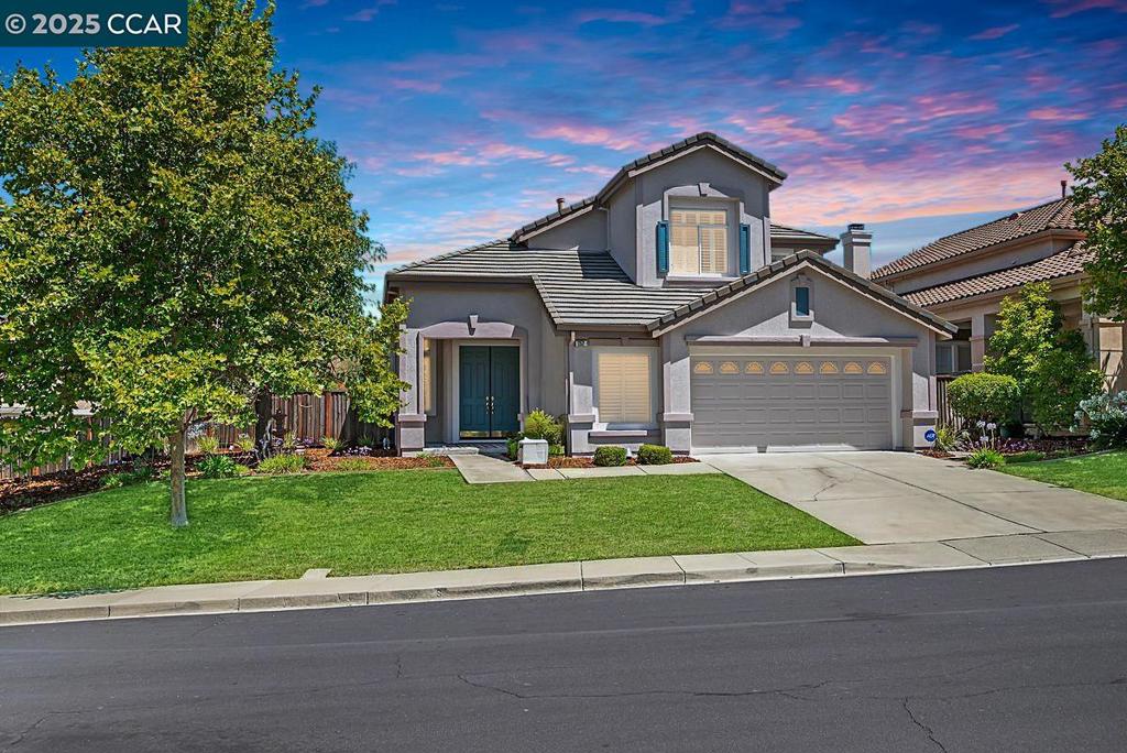 Enjoy the unobstructed north-facing Mt. Diablo, hillside views from this charming, meticulously maintained Tassajara Ridge home in heart of Danville’s Tassajara Valley. Freshly painted exterior and kitchen cabinets, brand new flooring in bathrms. Scenic neighborhood, miles of walking trails. W/in mile of Blackhawk Plaza, Tassajara Commons. Near downtown, parks, Mt. Diablo, freeways, top-rated SRVUSD schls incld half-mile to Diablo Vista Middle Schl. 1941+/- SF on 2 levels. Abundant natural light. Vaulted ceilings. Transoms. Plantation shutters. Recessed lighting. Tile entry. Plush carpet. View windows. 4 bds. 3 bths. inclds main-level guestroom or ideal office w/nearby bthrm, tub/shwr combo. Formal living & adjacent dining rm. Eat-in kitchen w/porcelain tile flr, tile counters & bksplsh, abundant cabinetry, GE appliances. Casual dining nook w/hillside/bkyd view window. Adjacent fam rm w/gas frpl, French dr to bkyrd. Primary suite w/vaulted ceiling, amazing view. En suite w/marble tile flr, dual-sink vanity, Jacuzzi soaking tub, large stall shwr, walk-in closet behind sliding mirrored drs. 2 bdrms upstairs w/ceiling fans, high ceilings, reach-in closets. Bkyd paradise. Inviting entertaining area with Pool, spa, patio, side yard.