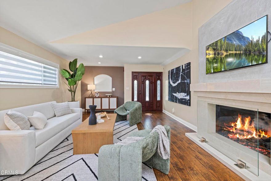 Ideally situated on a serene cul-de-sac in the heart of coveted Sherman Village, this beautifully updated residence offers the perfect blend of sophistication, comfort, and convenience. Enjoy unparalleled accessibility to premier shopping, acclaimed restaurants, Whole Foods, and a variety of nearby amenities.Thoughtfully designed with high ceilings and an abundance of natural light, the home features an open-concept floor plan that seamlessly connects the main living spaces. The chef's kitchen is a standout, boasting granite countertops, stainless steel appliances, a walk-in pantry, and a generous breakfast bar--perfect for casual dining or entertaining.Warm, wide-plank manufactured hardwood flooring flows throughout the home, complementing the spacious bedrooms and updated finishes. The primary living areas open effortlessly to an exquisite outdoor setting, where a custom teak deck and built-in BBQ island create the ideal space for entertaining or al fresco dining under the stars.The detached two-car garage offers flexible functionality--ideal for secure parking, a home gym, studio, or potential ADU conversion (buyer to verify). Lush, drought-tolerant landscaping enhances the curb appeal while providing ease of maintenance.A recent pre-inspection report is available for added peace of mind, underscoring the pride of ownership and meticulous care throughout the property.This is a rare opportunity to own a turnkey home in one of the Valley's most desirable neighborhoods--where style, setting, and substance come together seamlessly.