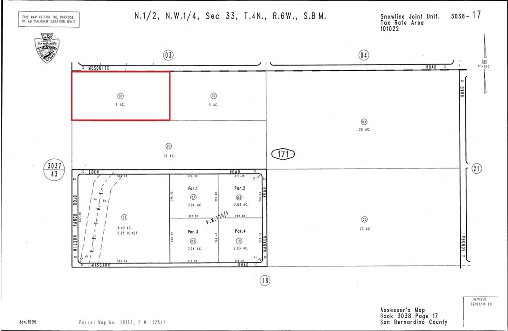 APN: 3038-171-01-0000 Coordinates: 34.397278, -117.520000 5 acre lot for sale in San Bernardino County. This lot is located in Phelan at the intersection of Mesquite Road and Wilson Ranch Road. Build a home or live off grid.