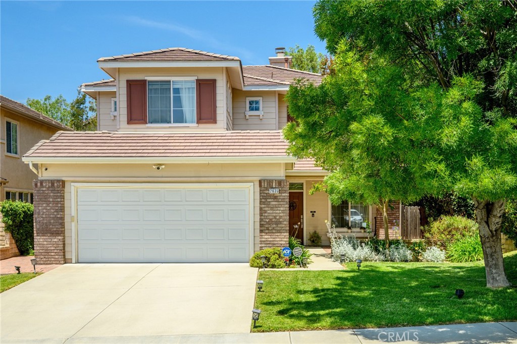 Very desirable White Oak Creek home in a fantastic neighborhood located in a cul-de-sac. This beautiful home has 5 bedrooms + 3 bathrooms and is just under 2500 square feet with a 7,101sqft lot. This home was built in the year 2000. The large yard is perfect for a pool or play area. The floor plan is well thought out and is the most desired floor plan in the community. The nicely upgraded kitchen has beautiful granite countertops, includes newer WiFi controlled stainless steel appliances (which are still under warranty) and an island for all your meal prep needs. The cozy den leads to the private backyard featuring a gazebo with ceiling fan and twinkle lights. Downstairs you find a convenient bedroom and full bathroom which can also be used as an office. All other bedrooms are upstairs including the 5th bedroom which is setup as a fabulous movie theater but could easily be used as a bedroom or flex space. The primary suite is spacious with high ceiling and an en-suite bath including double vanities featuring an upgraded granite countertop, dual vanities, a soaking tub, separate shower, water closet and large walk-in closet. The whole upstairs has newer upgraded carpet. Additional features include an inside laundry room with plenty of storage and an attached 2-car garage with direct access. This is home equipped also with a generator & is alarm ready. Low HOA, only $77/m. Close to hiking and biking trails and shopping. Easy access to freeways for LA commutes or just for a quick trip to the San Fernando Valley. You don’t want to miss out on this gem!