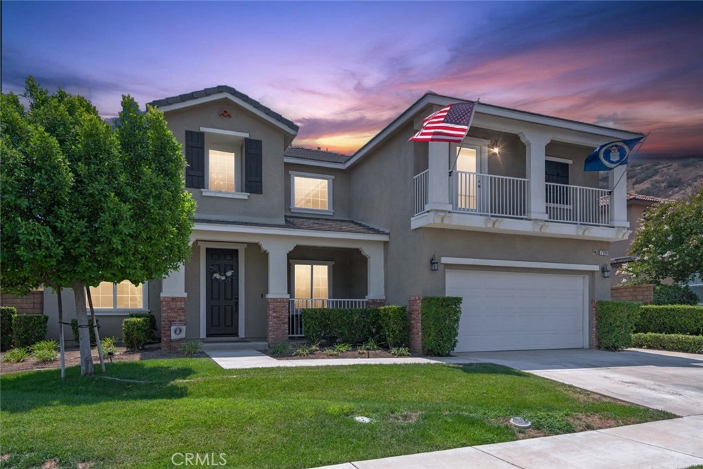 Located in the prestigious gated Retreat Community with 24-hour security, this immaculate and spacious home offers luxurious living with beautiful hillside views and resort-style amenities. Showcasing exceptional curb appeal, the home features a clean exterior, manicured landscaping, and a welcoming presence. Go inside to soaring vaulted ceilings and abundant natural light throughout the formal living and dining areas. The open-concept kitchen and family room create the heart of the home, boasting granite countertops, a sleek silver backsplash, a spacious center island with bar seating, stainless steel appliances including a 5-burner range, butler’s pantry, and a full walk-in pantry. Adjacent breakfast nook and family room with cozy fireplace flow seamlessly to the lush backyard with covered patio, lawn space, hillside views, and a storage shed. The main level includes a private suite with its own kitchenette, perfect for guests or multigenerational living. Upstairs, you'll find four additional bedrooms and three bathrooms, including the oversized primary suite featuring a fireplace retreat, expansive en suite bath with dual vanities, soaking tub with views, separate shower, and a walk-in closet. One secondary bedroom includes balcony access with mountain and neighborhood views. Additional highlights include vinyl flooring, upstairs carpeting, a laundry room with storage and sink, and a 3-car garage with direct access. Residents enjoy top-tier amenities including a community pool, BBQ area, playground, golf, and scenic trails, all within a beautifully maintained and guarded neighborhood. This is luxury living at its finest!