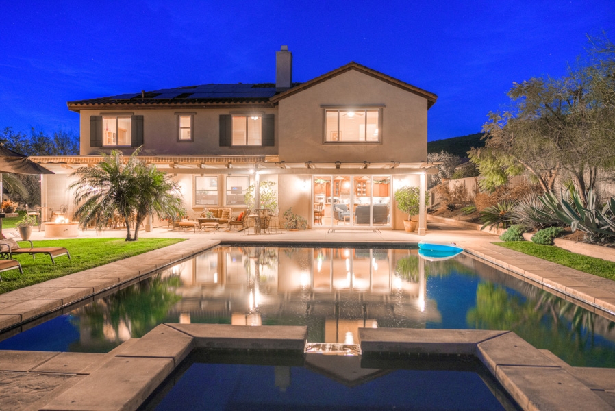 GORGEOUS, HIGHLY UPGRADED Solar-OWNED home & pool. Entertainer’s Dream on a large private corner lot. Enter into a beautiful courtyard with fountain. Hard Wood flooring downstairs. Perfect entertaining between formal living & dining rooms/kitchen w butler’s pantry & family room with custom bar and double sliding doors. 4 Bedrooms upstairs & 1 bedroom down . Master bedroom has a very large walk-in closet with custom storage. See SUPPL for more. Neighborhoods: 4S Ranch Complex Features: ,,, Equipment: Garage Door Opener,Pool/Spa/Equipment, Range/Oven Other Fees: 0 Sewer: Sewer Available Topography: RSLP
